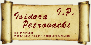 Isidora Petrovački vizit kartica